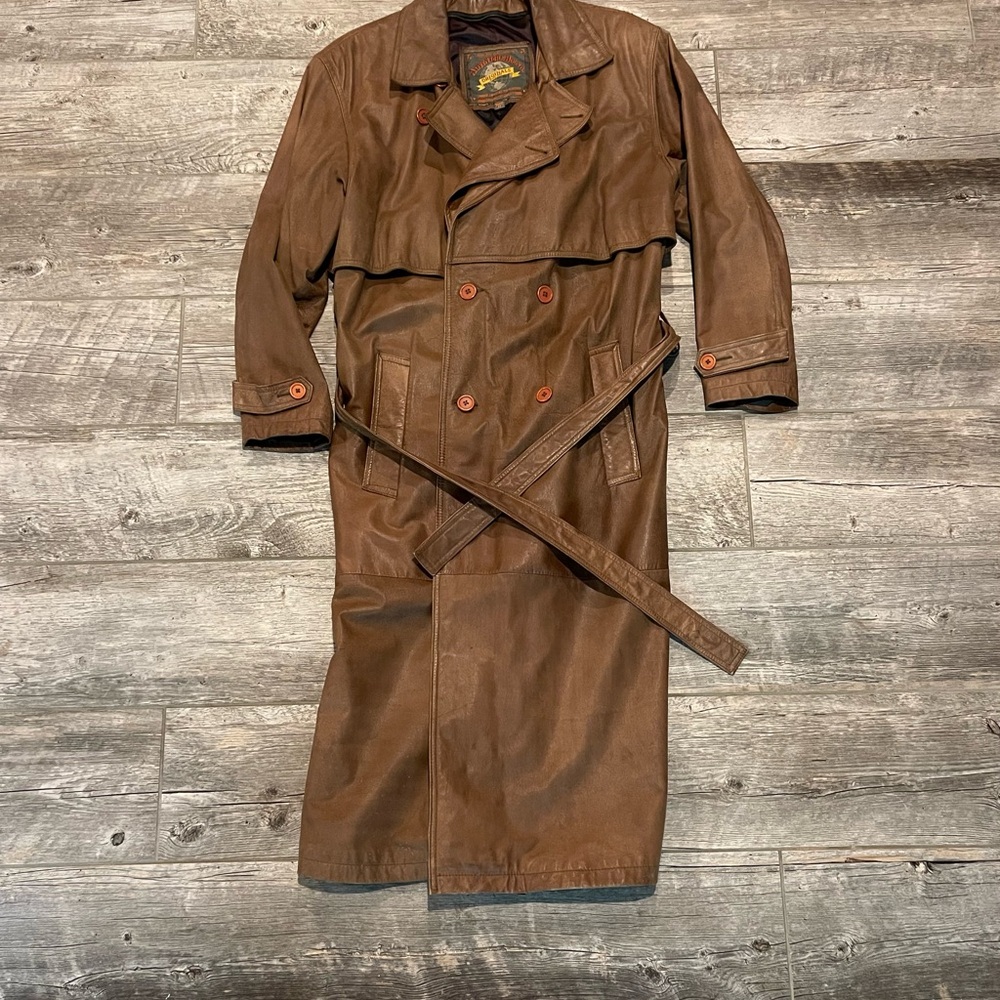 Brown Double-Breasted Vintage Trench Coat